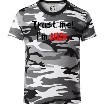 Chlapecké tričko Trust me I´m JUDr. / Věř mi jsem právník - Dětské maskáčové triko - 134 cm/8 let ( Šedý maskáč )