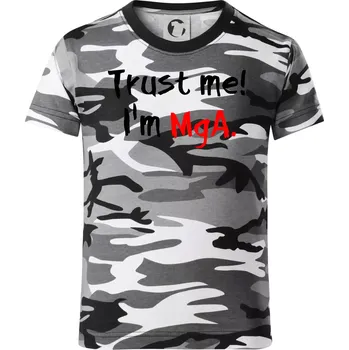 Chlapecké tričko Trust me I´m MgA. / Věř mi jsem MgA. - Dětské maskáčové triko - 146 cm/10 let ( Šedý maskáč )