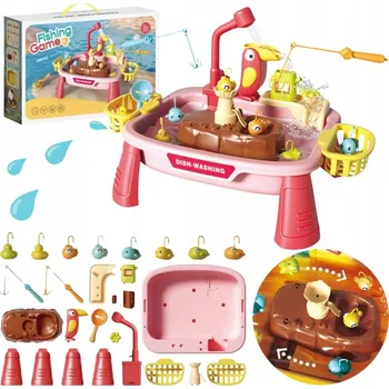 vodní stůl VELKÝ DŘEZ PŘÍSLUŠENSTVÍ KOHOUTEK VODA VODNÍ STŮL HRA RYBAŘENÍ RYBIČKY Děti