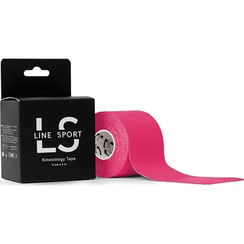 Tejpovací páska Line Sport Tape - kineziologické tejpovací náplasti (5 cm x 5 m) růžová