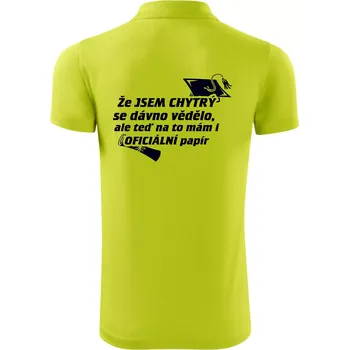 Pánská košile Že jsem chytrý se dávno vědělo - Polokošile Victory sportovní (dresovina) - 3XL ( Limetková )