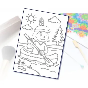 Radost v písku Šablona na pískování indián na člunu Varianta: A3 (297 x 420 mm)