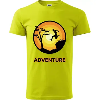 Pánské tričko Parkour adventure - Klasické pánské triko vyšší gramáže - XL ( Limetková )