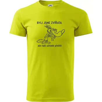 Školní triko - Zvířata - Klasické pánské triko vyšší gramáže - 4XL ( Limetková )