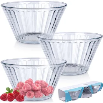 3x Misky SALATERKI malé misky skleněné na saláty, svačiny, dezerty, zmrzlinu