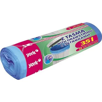 Pytle na odpadky Sáčky do koše na odpad, smetí YORK LUX s páskem 15ks, 35l