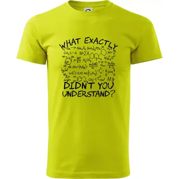 What exactly didnt you understand Chemistry - Klasické pánské triko vyšší gramáže - 4XL ( Limetková )
