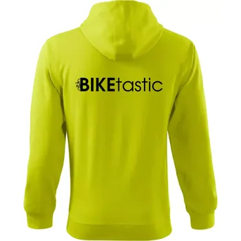 Pánská mikina Bike nápisy Biketastic - Mikina s kapucí na zip trendy zipper - 2XL ( Limetková )