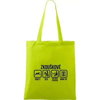 Zkouškové - Taška bavlněná - 42 x 38 cm ( Limetková )