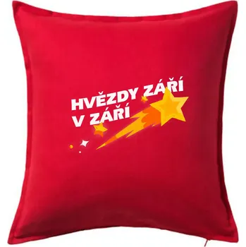Polštář Hvězdy září v září - Polštář 50x50 - 50x50 - Pouze potah ( Červená )