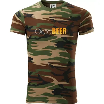 Pánské tričko Pivní měsíce - octoBEER - Army CAMOUFLAGE - S ( Hnědý maskáč )