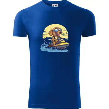 Pánské oblečení Jezevčík na vodním skútru - Viper FIT - Pánské zůžené tričko - 3XL ( Královská modrá )