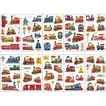 Odstranitelné tetování Smyvatelné tetování 10x Stavební vozidla Mix 10 archů pro děti