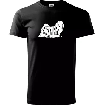 Pánské tričko Lhasa Apso nápis v těle - Triko extra velké (5-8XL) - 7XL ( Černá )