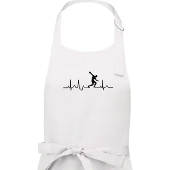 Kuchyňská zástěra EKG hod diskem - Dámská zástěra na vaření - Univerzální velikost ( Bílá )