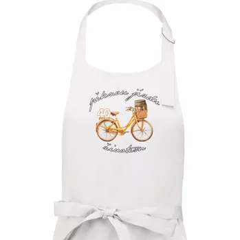 Kuchyňská zástěra Mužská jízda životem 40 - Pánská zástěra na vaření - Univerzální velikost ( Bílá )