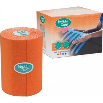 Tejpovací páska Vetkin Tape - pásky pásky pro kinesio tejpování koní (10cm x 5m) oranžové