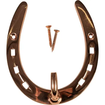 Stájové vybavení HKM Věšák na uzdečky Horseshoe HKM, mosazný, gold