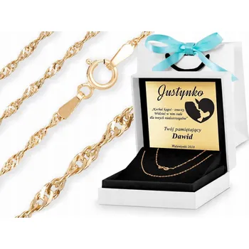 Řetízek ZLATÝ ŘETÍZEK 585 SINGAPUR DÉLKA 38 CM GRAVÍROVÁNÍ ZL89