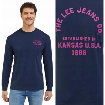 Pánské tričko Tričko Lee Relaxed s dlouhým rukávem, kulatý velikost L