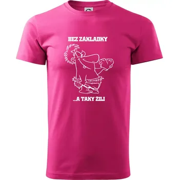 Pánská móda Školní triko - Bez základky - Klasické pánské triko vyšší gramáže - M ( Purpurová )