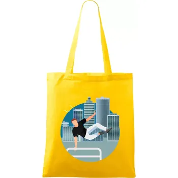 Parkour ve městě - Taška bavlněná - 42 x 38 cm ( Žlutá )