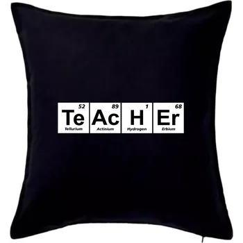 Polštář Periodická tabulka - Teacher - Polštář 50x50 - 50x50 - Pouze potah ( Černá )