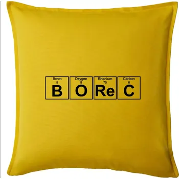 Polštář Borec - Periodická tabulka - Polštář 50x50 - 50x50 - Pouze potah ( Žlutá )