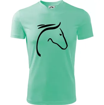 Kůň - hlava silueta - Dětské triko sportovní (dresovina) - 158 cm/12 let ( Mátová )