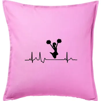 Polštář EKG roztleskávačka výskok - Polštář 50x50 - 50x50 - Pouze potah ( Růžová )
