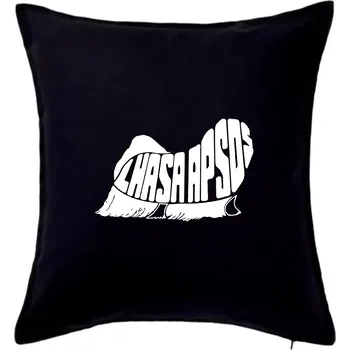 Polštář Lhasa Apso nápis v těle - Polštář 50x50 - 50x50 - Pouze potah ( Černá )