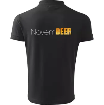 Pánská košile Pivní měsíce - novemBEER - Polokošile pánská Pique Polo 203 - 5XL ( Dřevěné uhlí )