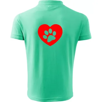 Pánská košile Tlapka v srdci - Polokošile pánská Pique Polo 203 - 3XL ( Mátová )