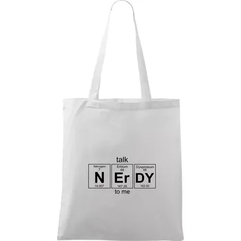 Nákupní taška Talk nerdy - periodická tabulka - Taška bavlněná - 42 x 38 cm ( Bílá )