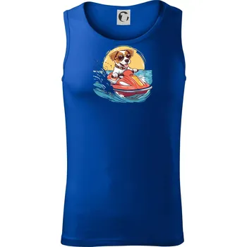 Jack russell teriér na vodním skútru - Tílko pánské Core - M ( Královská modrá )