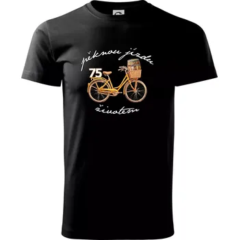 Mužská jízda životem 75 - Triko extra velké (5-8XL) - 8XL ( Černá )