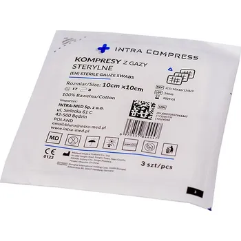 Masážní přípravek Intra Compress sterilní plynové kompresy 10x10 cm - sada 10 ks.
