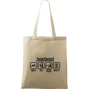 Nákupní taška Zkouškové - Taška bavlněná - 42 x 38 cm ( Naturální )