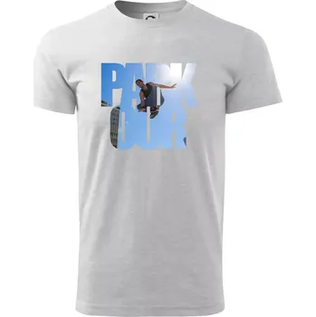Parkour nápis nebe - Triko extra velké (5-8XL) - 8XL ( Světlešedý Melír )