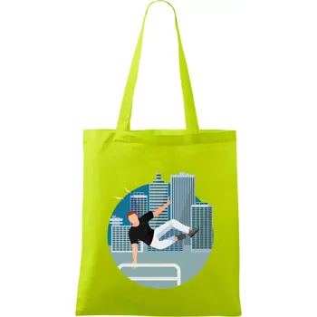Parkour ve městě - Taška bavlněná - 42 x 38 cm ( Limetková )