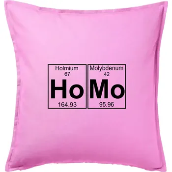 Polštář Homo - periodická tabulka - Polštář 50x50 - 50x50 - Pouze potah ( Růžová )