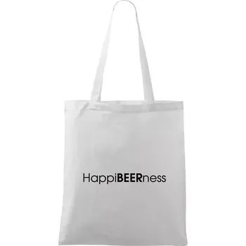 Pivní nápisy HappiBEERness - Taška bavlněná - 42 x 38 cm ( Bílá )