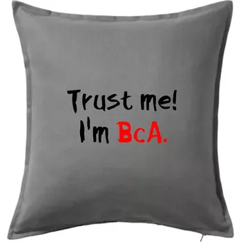 Polštář Trust me I´m BcA. / Věř mi jsem BcA. - Polštář 50x50 - 50x50 - Pouze potah ( Tmavě šedý melír )