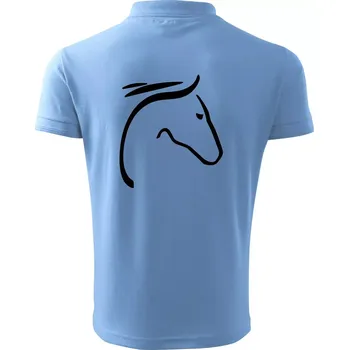 Pánská košile Kůň - hlava silueta - Polokošile pánská Pique Polo 203 - 4XL ( Pyžamově světlá modrá )