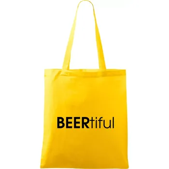 Pivní nápisy BEERtiful - Taška bavlněná - 42 x 38 cm ( Žlutá )
