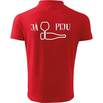 Pánská košile Já piju - Polokošile pánská Pique Polo 203 - 2XL ( Červená )