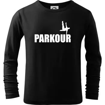 Chlapecké tričko Parkour - na jedné ruce - Triko dětské Long Sleeve - 122 cm/6 let ( Černá )