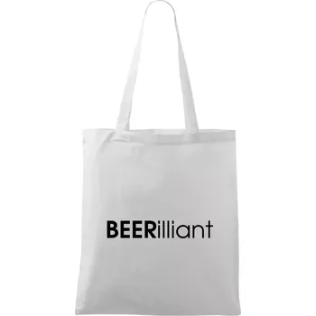 Pivní nápisy BEERrilliant - Taška bavlněná - 42 x 38 cm ( Bílá )