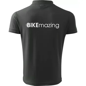 Pánská košile Bike nápisy Bikemazing - Polokošile pánská Pique Polo 203 - 5XL ( Tm. břidlice (šedozelená) )