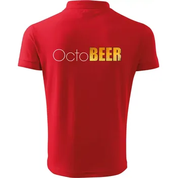 Pánská košile Pivní měsíce - octoBEER - Polokošile pánská Pique Polo 203 - XL ( Červená )